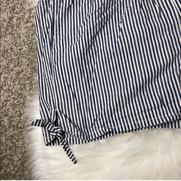 MADEWELL PULL-ON SIDE-TIE SHORTS - CHAMBRAY BLUE WHITE STRIPE - Picture 3 of 8